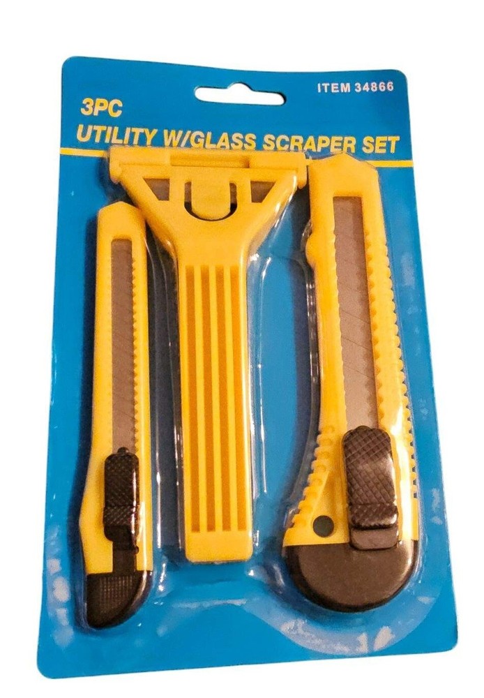 Utility Scraper Set with Glass Scraper 3 pc # 34866 New