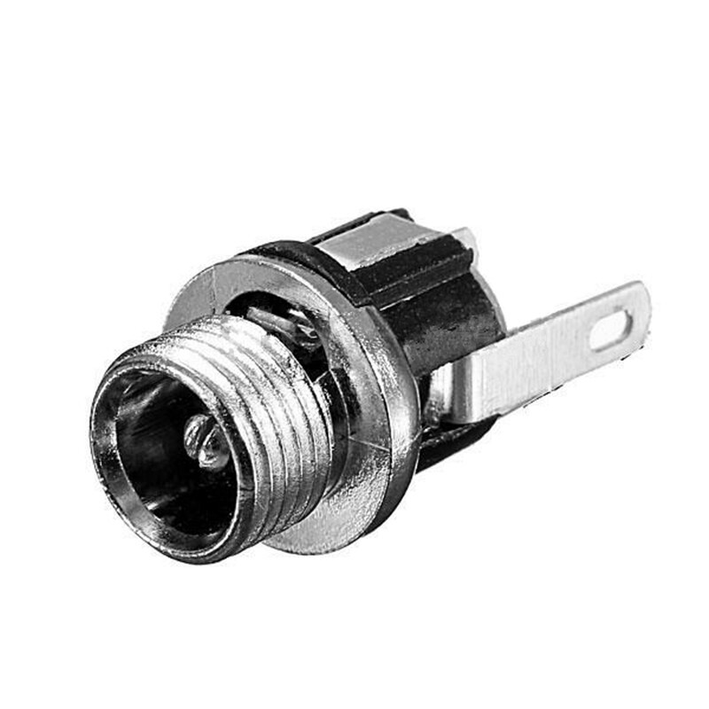 20xDC Power Socket Mount With Threaded Nut Panel Connector 3-Pin 5.5 x 2.1mm