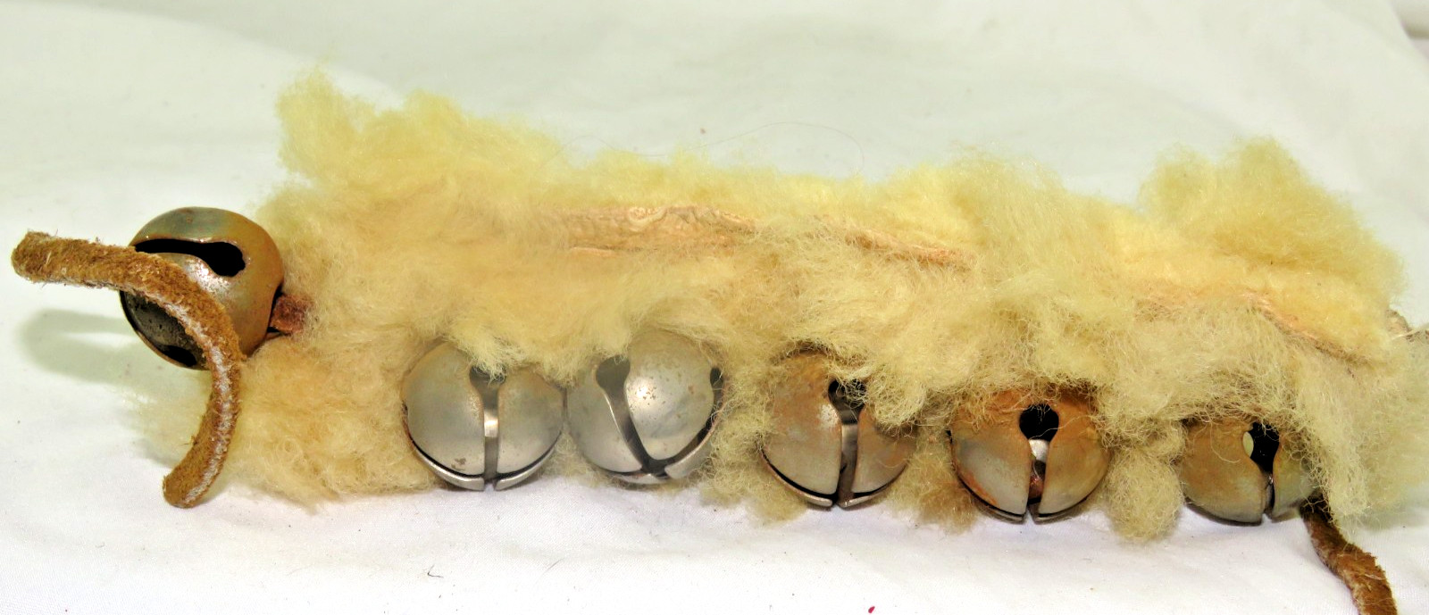 Vintage Mid-Century Sheepskin Lined "Cherokee Indian" Dance Bells NICE