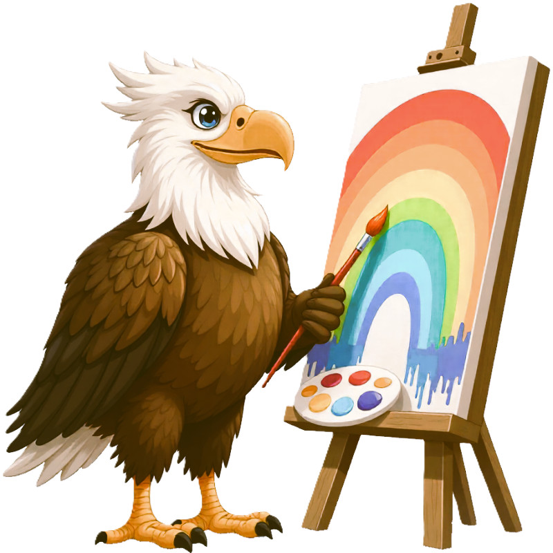 30 Custom Bald Eagle Painter Personalized Address Labels