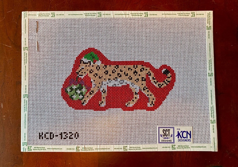 SCT Designs Needlepoint canvas -  Holiday Leopard
