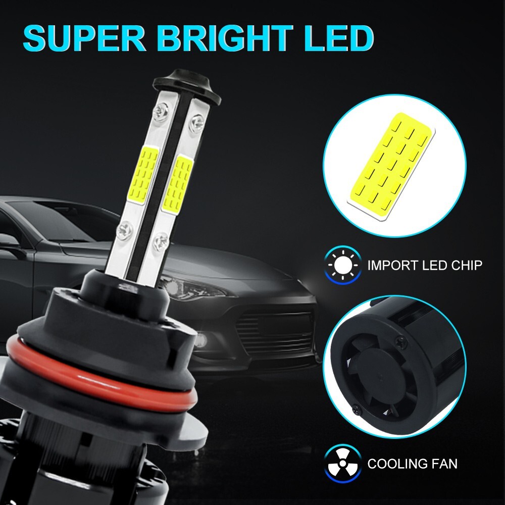 2x 9007/HB5 LED Headlight Bulbs Kit 6500K White High Low Beam Light Super Bright