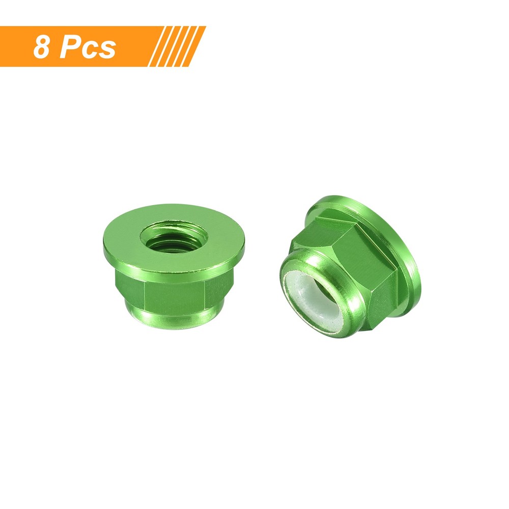 Nylon Insert Hex Lock Nuts, 8pcs - M3x0.5mm Self-Locking Nut(Green)