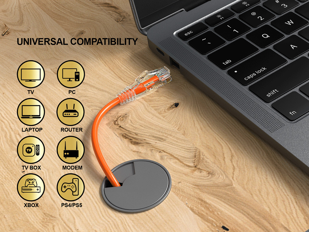 2ft Slim Cat6a 28AWG UTP Ethernet Network Patch Cable, Orange