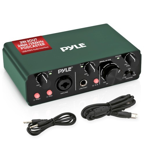 Pyle USB Audio Interface for Recording, Streaming & Podcasting