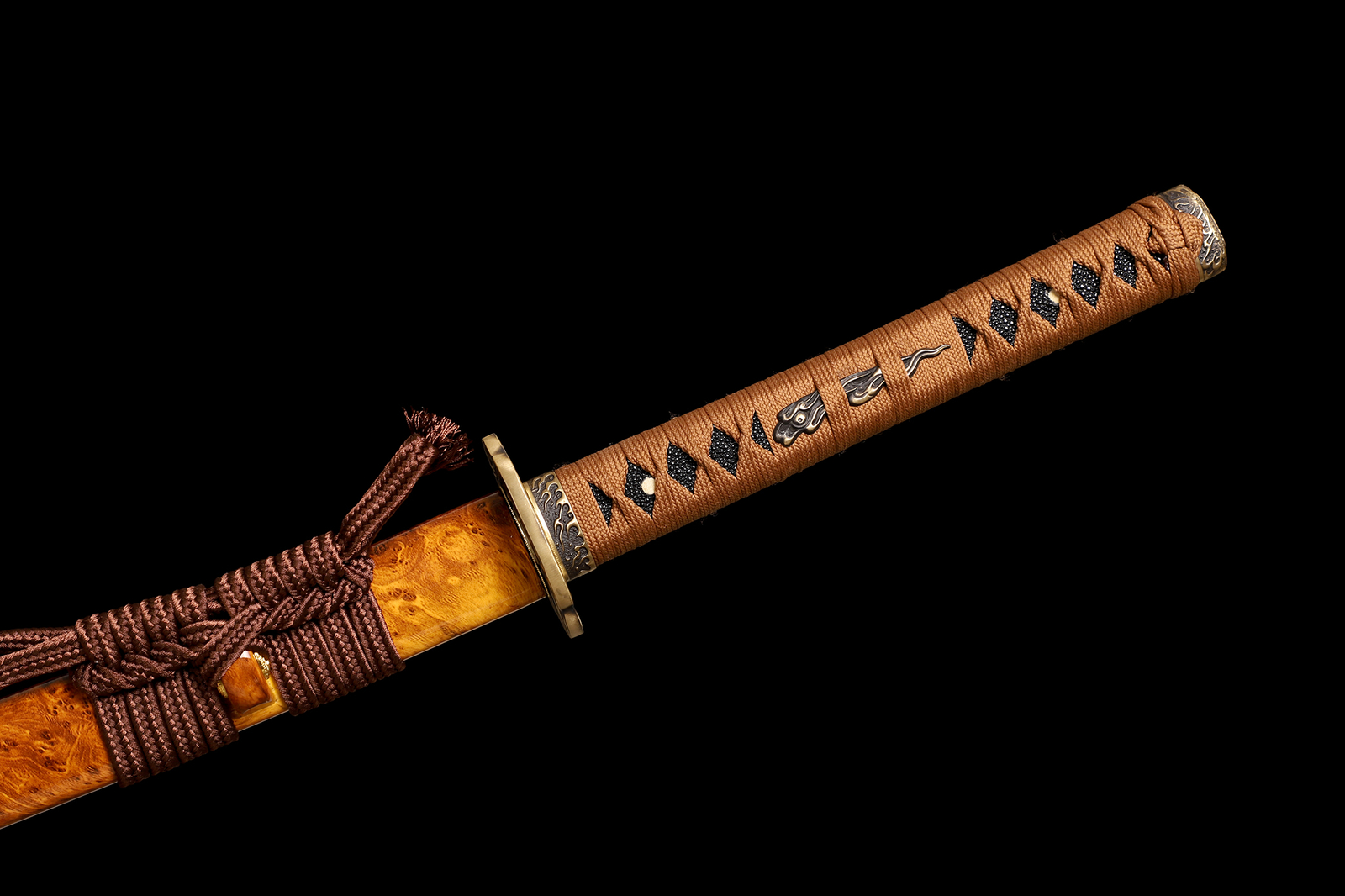 Japanese Handmade Samurai Katana Sword Clay Tempered L6 Steel Real Hamon