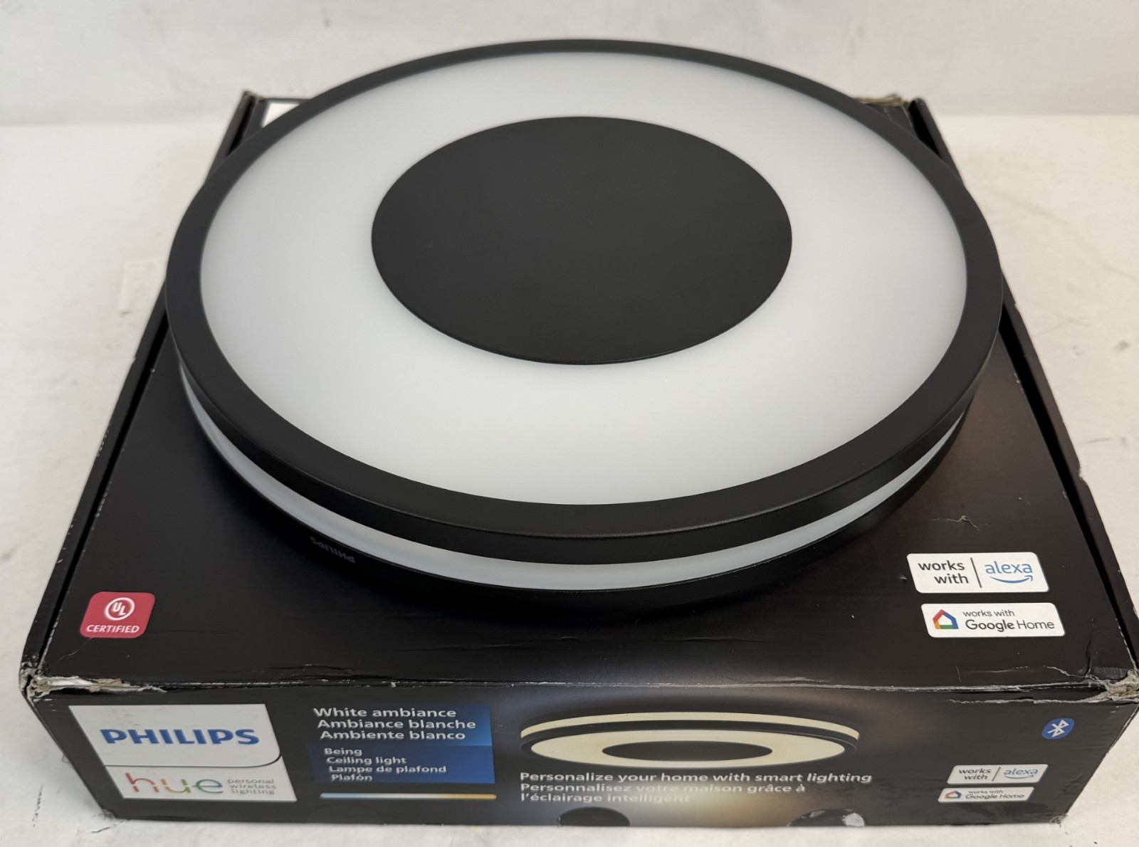 Philips Hue Being Smart Ceiling Light, Black -DAMAGED-FREE SHIPPING