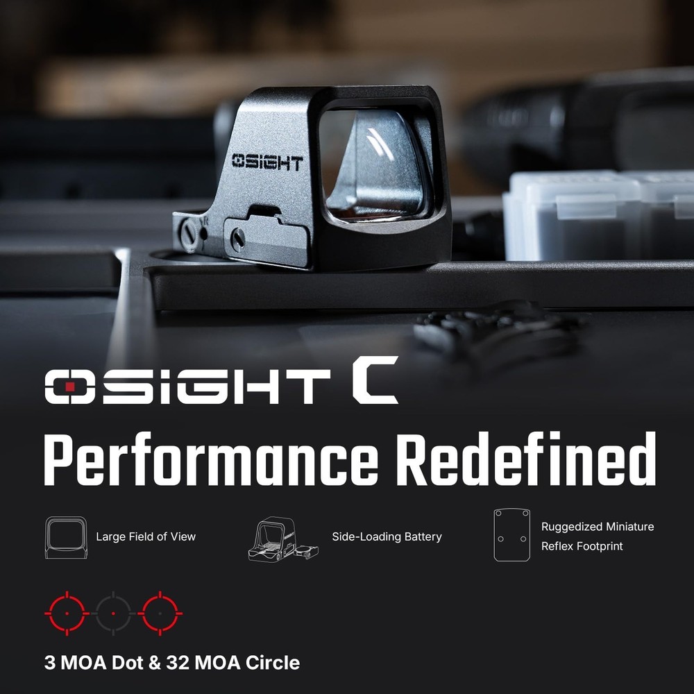 Olight Osight SE, 2 MOA Dot + 32 MOA Circle Red Dot Sight