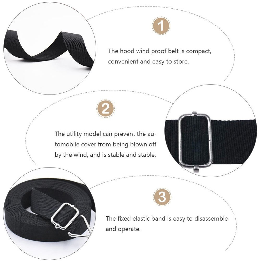 2 Pcs 4.4m Straps Wind Protector Elastic Adjustable Rope Protect Rope