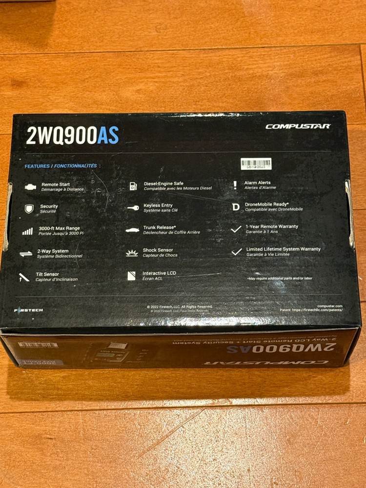 Compustar CS2WQ900-AS 2-Way LCD 3000-FT Max Range Remote Start + Security System