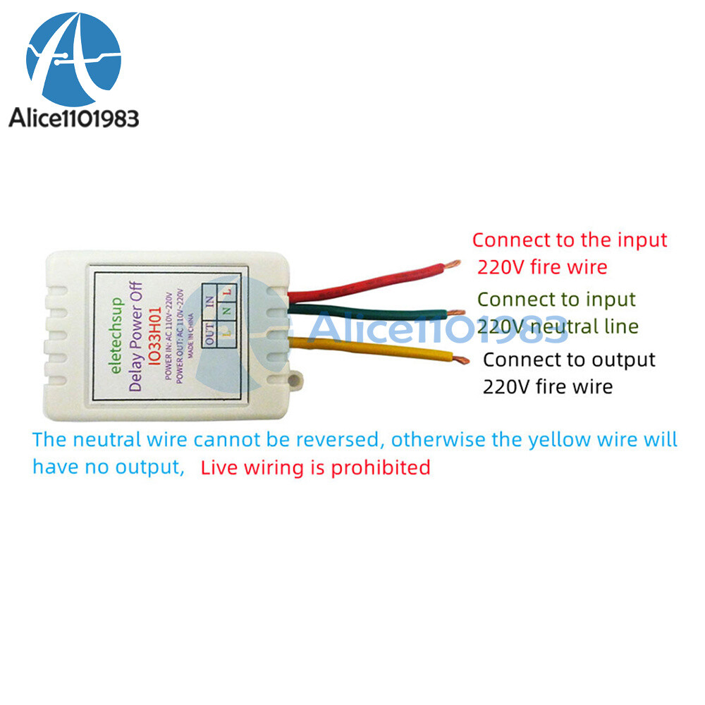 AC110-220V 7A 1 Channel Timer Adjustable Turn Off Delay Controller Module