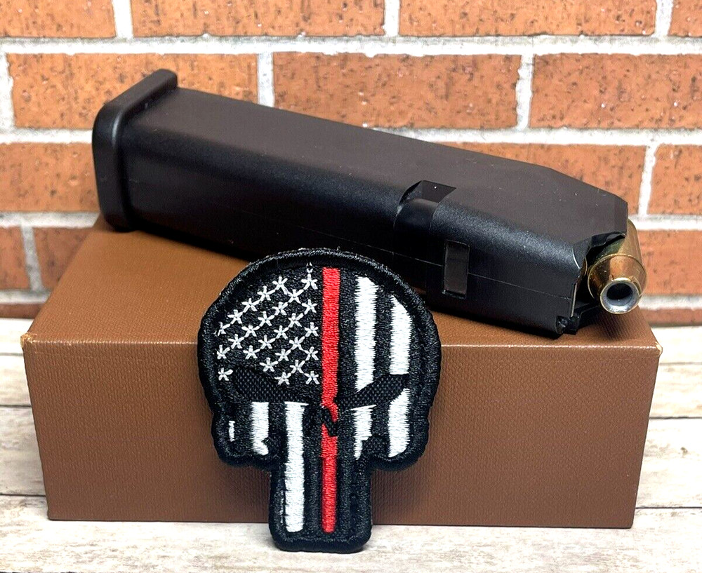 Punisher Patch, Embroidered Tactical Morale Thin Red Line Firefighter Patch