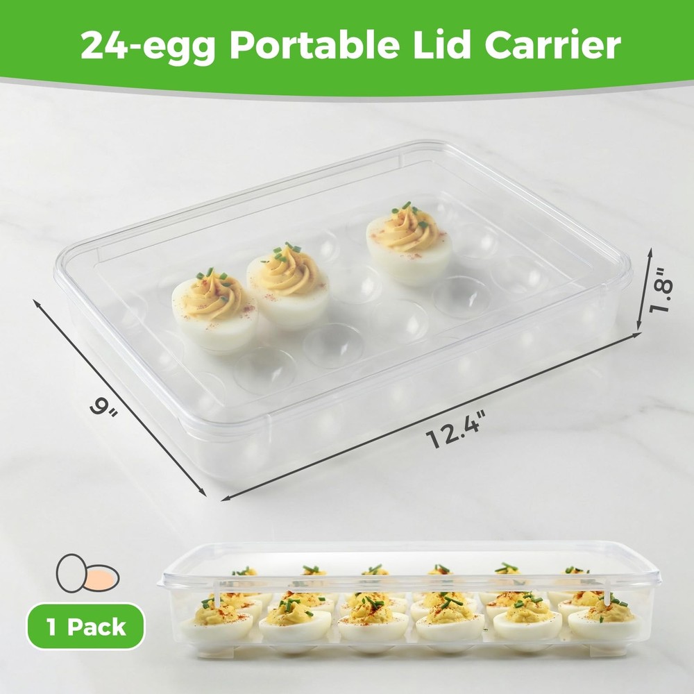 HANSGO Deviled Egg Containers with Lid, 24 Box, 24 Box
