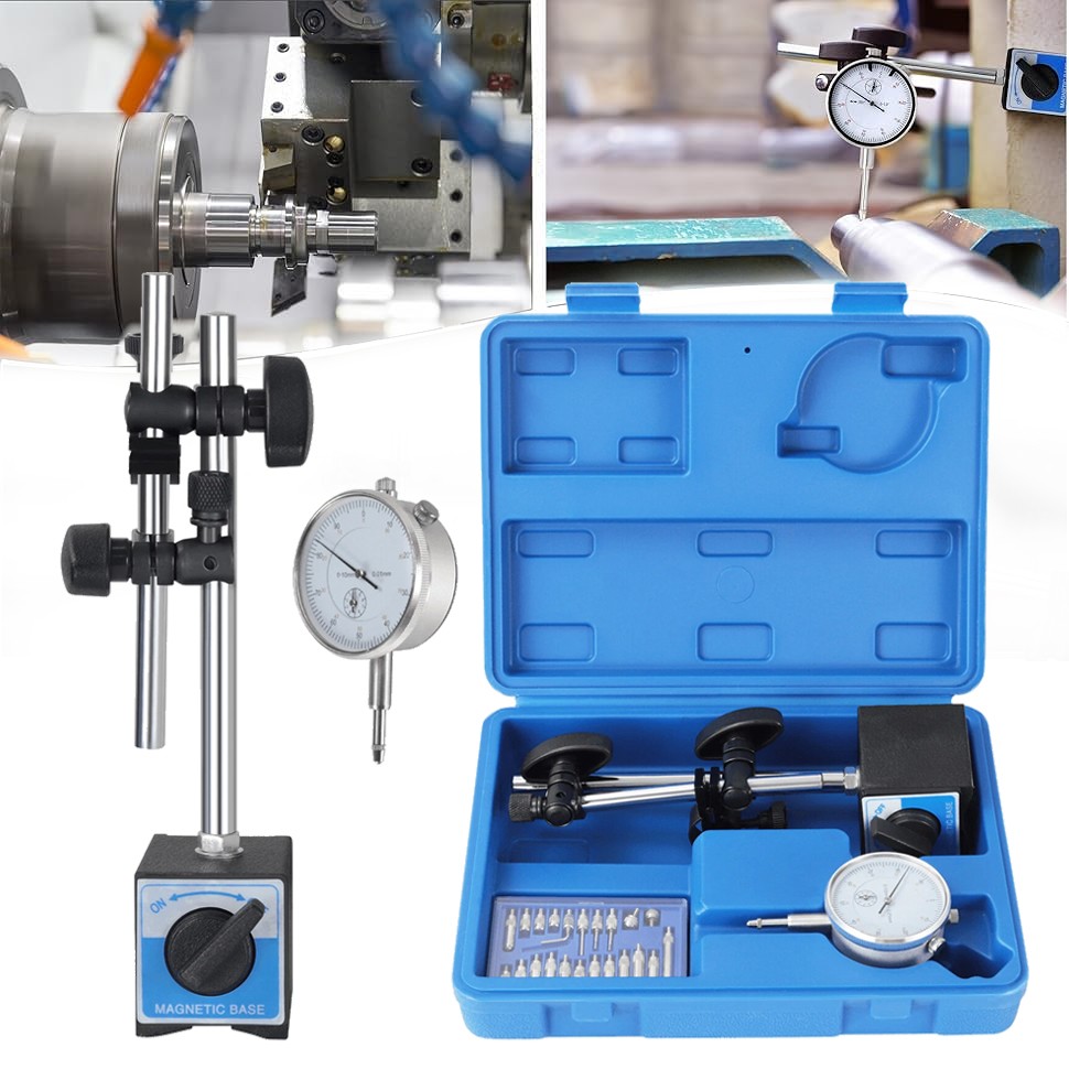 Dial Indicator with Magnetic Base 0-1.0" & Point Dial Test Indicator 0.001" Set