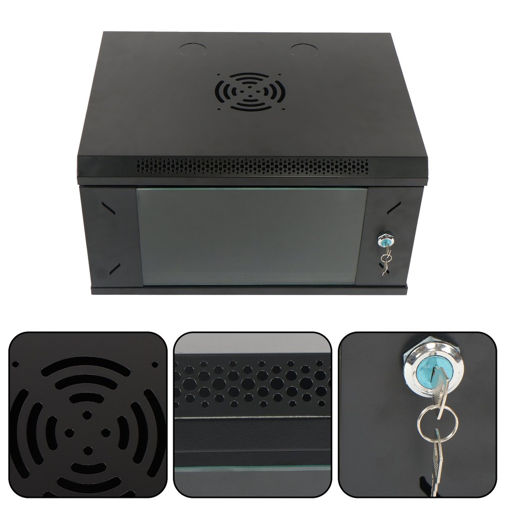 Wall Mount 6U Network Server Rack Cabinet Enclosure 15.5'' Deep Door Lock