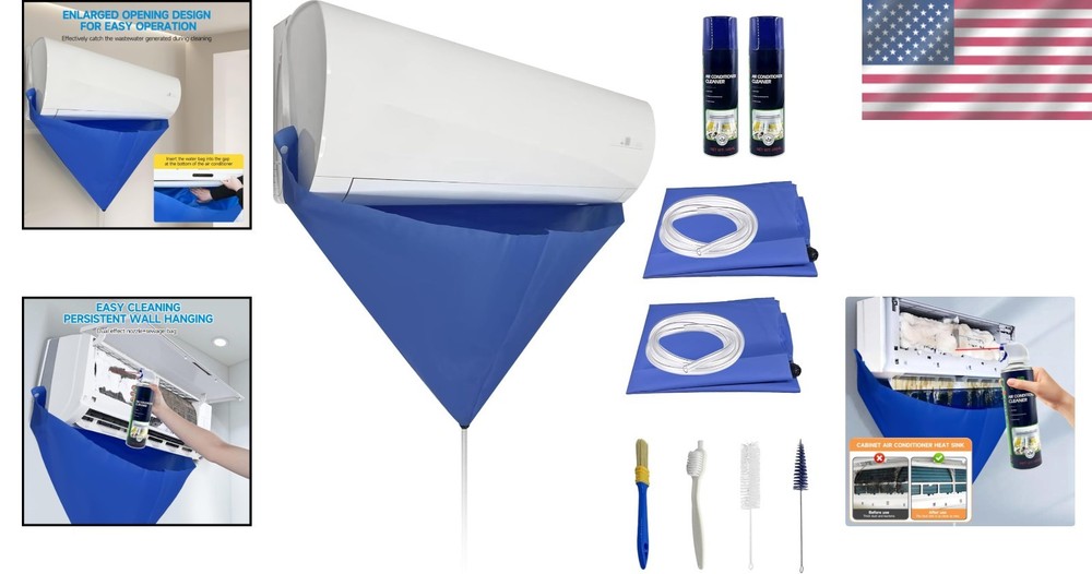 Ultimate Mini Split AC Cleaning Kit: 2 Cleaners, 4 Brushes, waterproof Covers