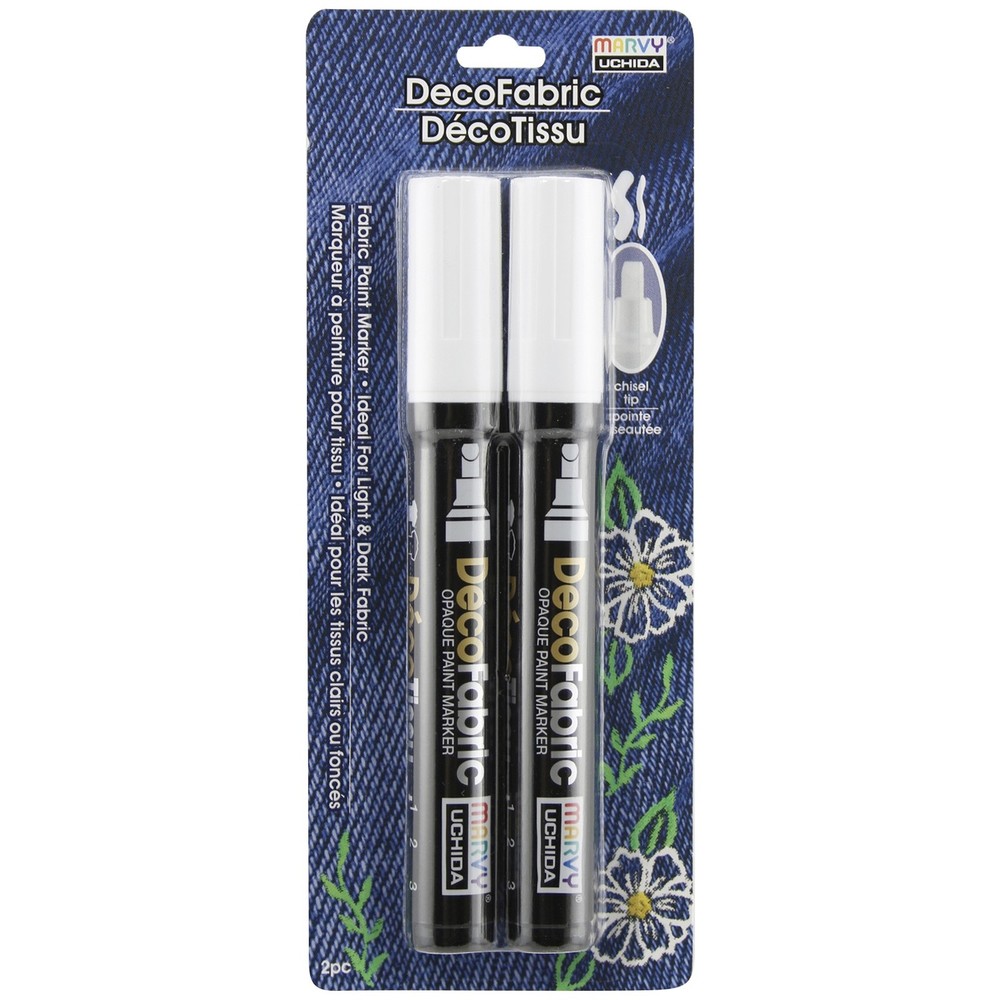 Uchida DecoFabric Opaque Paint Marker Chisel Tip 2/Pkg-White