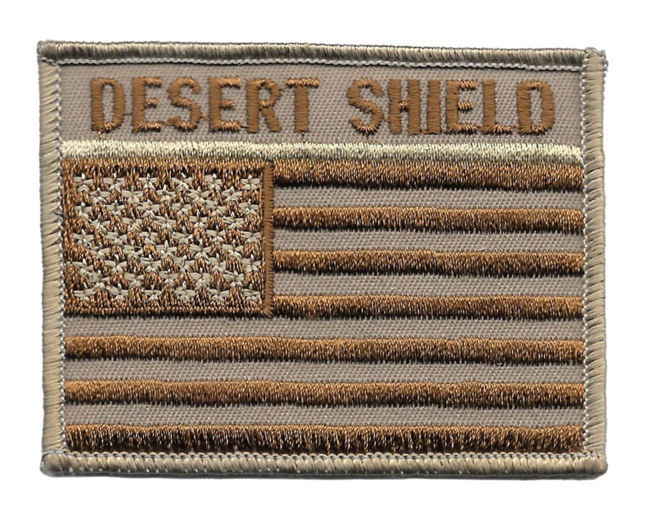 "DESERT SHIELD" Embroidered Flag Patch ~ Operation Desert Storm Vintage 1991 NEW