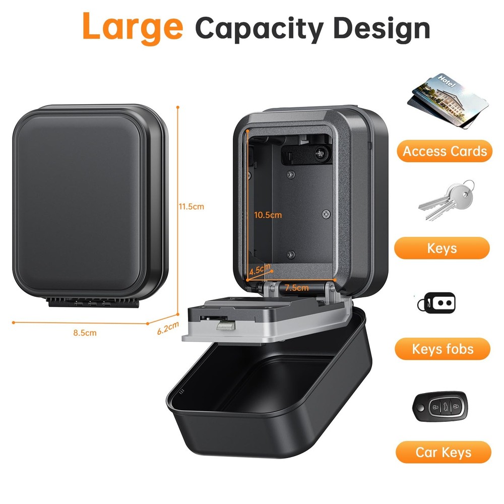 Smart Key Lock Box - Bluetooth APP(Tuya APP) Control & PIN Code, IP65 Weather...