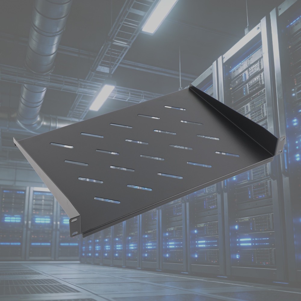1/2Pcs 19" Rack Mount Fixed Rack Server Shelf 1U Vented Rack Mount Tray