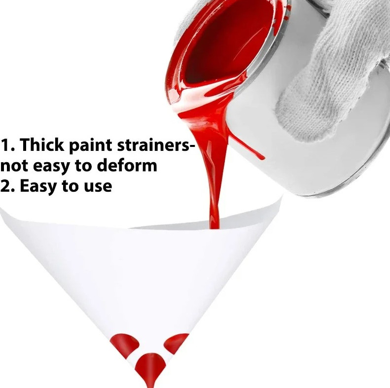 100pcs Paint Filter Funnel 100 Micron Disposable Spray Strainers - NEW