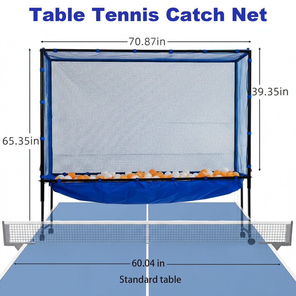 Table Tennis Catch Net with Wheels, Ping Pong Training Return Net for Practice