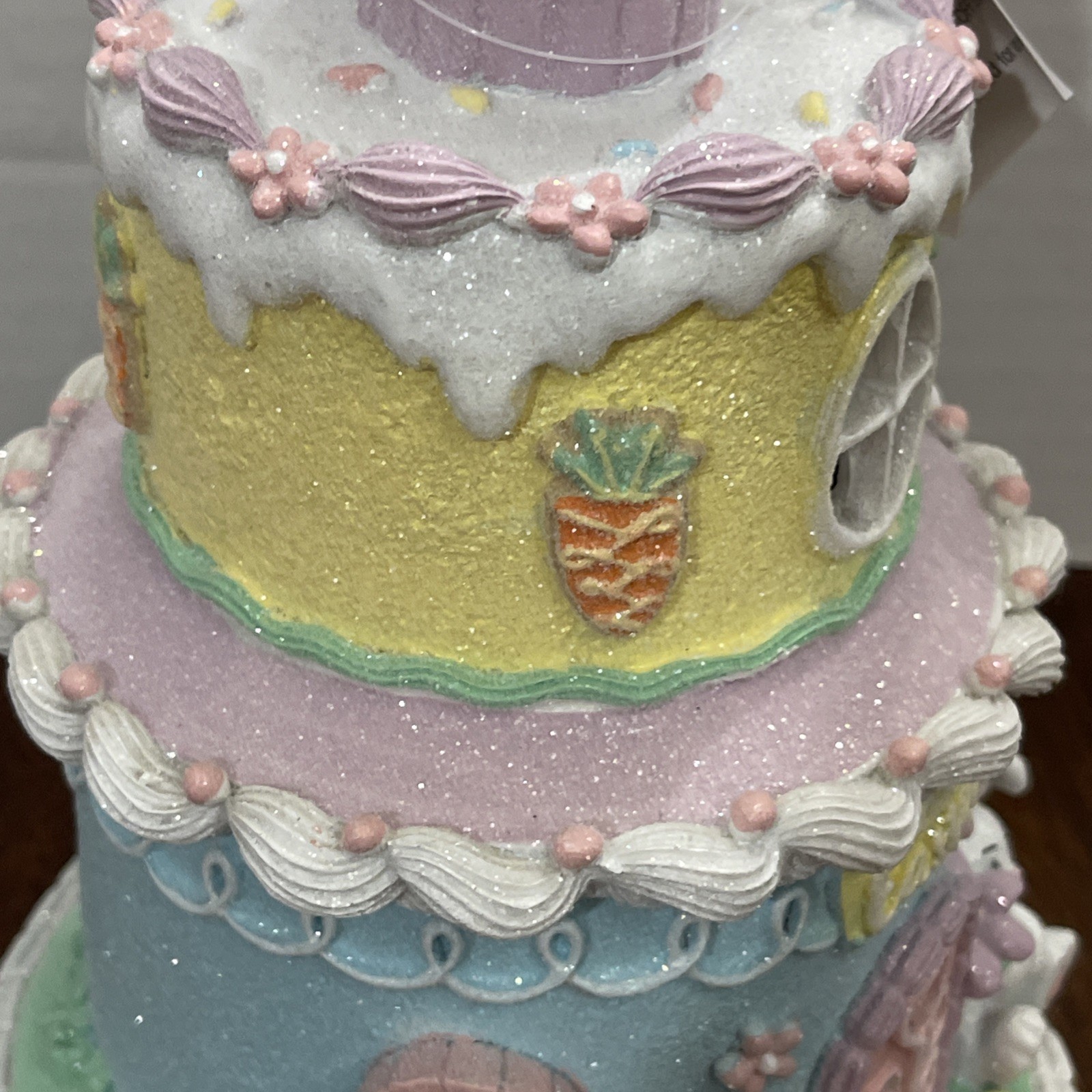 Easter Cake Cupcake Gingerbread House Bunny Carrot LIGHT UP Tabletop Decor 10.5"