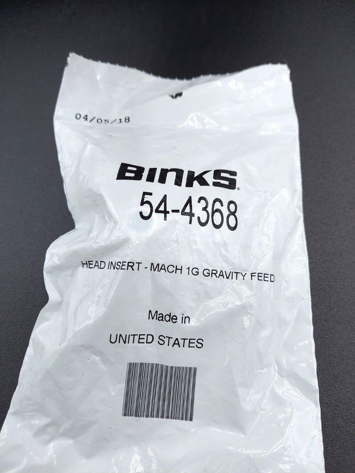 Binks 54-4368 Head Insert MACH 1G Gravity Feed *NEW*