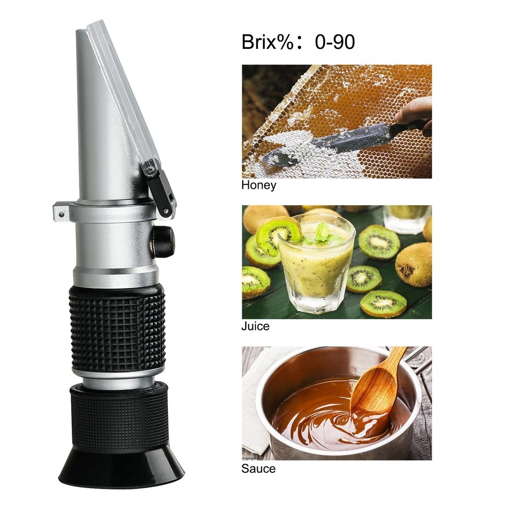 Brix Refractometer 0~90%, Handheld Sugar Refractometer, High Accurate Brix Me...