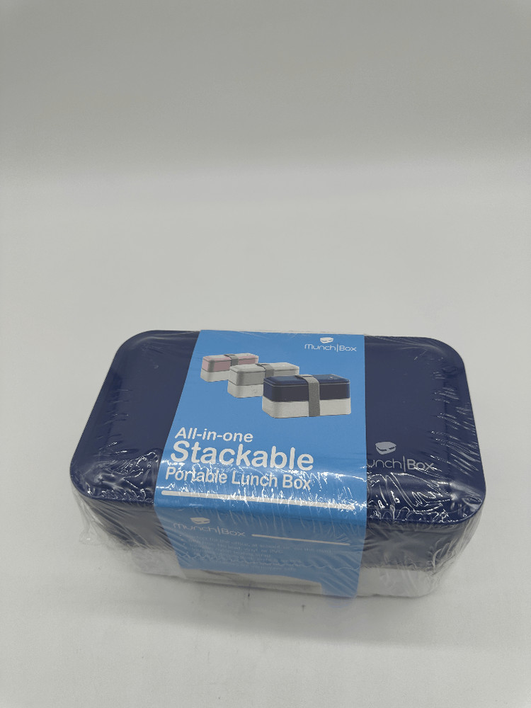 Stackable Lunch Box W/ Utensils Munch Box Portable 8 x 4 NWT