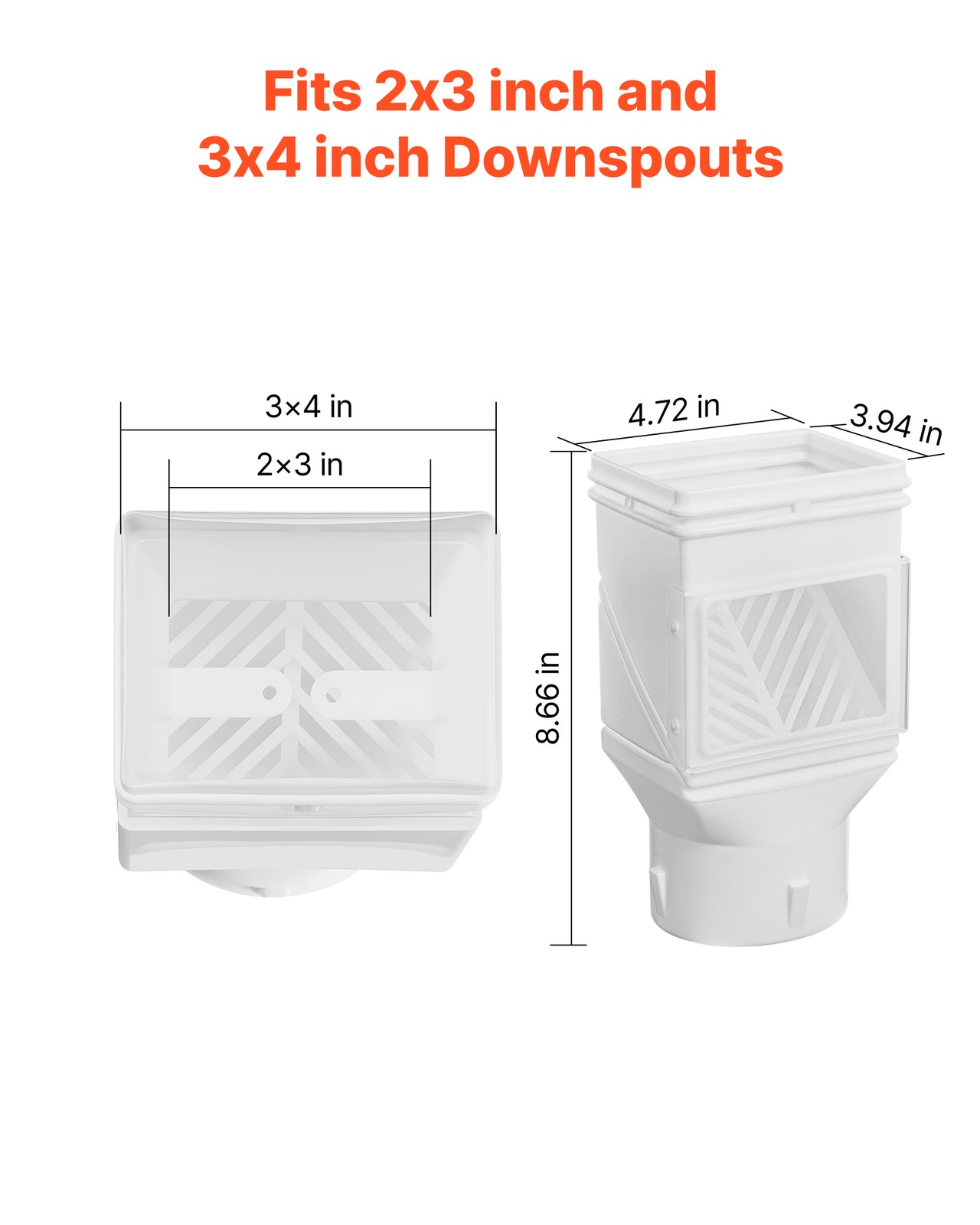 VEVOR Downspout Diverter Rainwater Collection Kit for 2x3 3x4