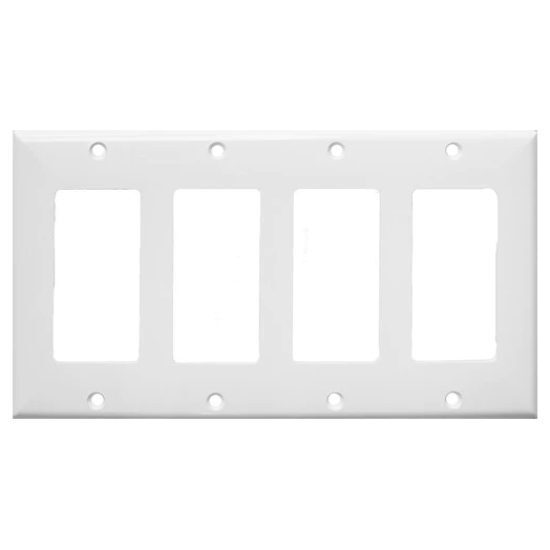 Generic, 4 Gang, Decora Wallplate, White