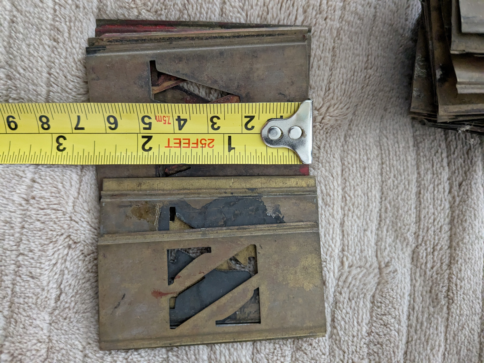 58Pc Brass Stencils Vntg Reese? 2.5" Letters/ Numbers For Signs Antique NoC 8-0