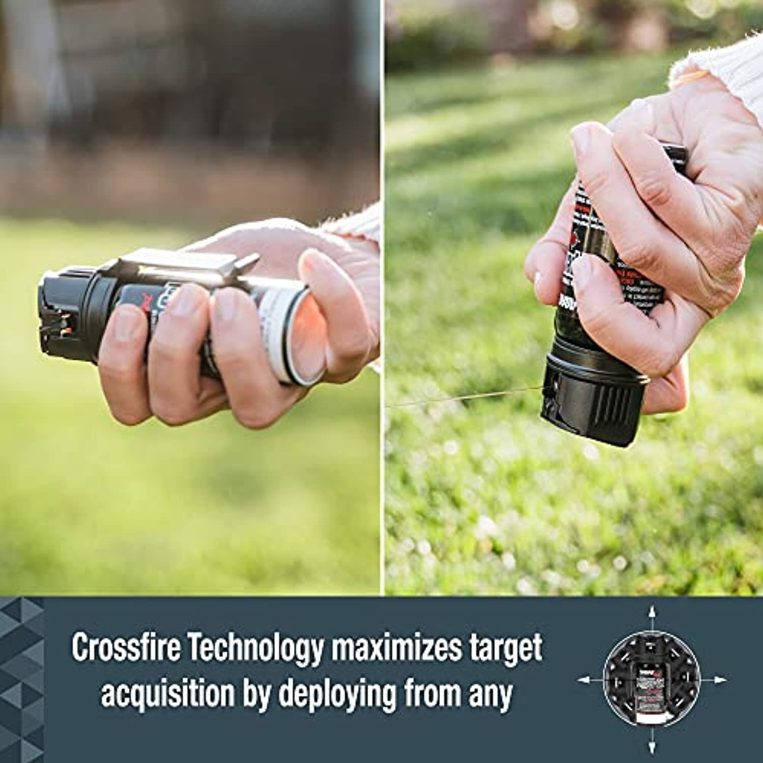 SABRE Crossfire Pepper Gel, Maximizes Target Acquisition, Deploys At Any Angle,