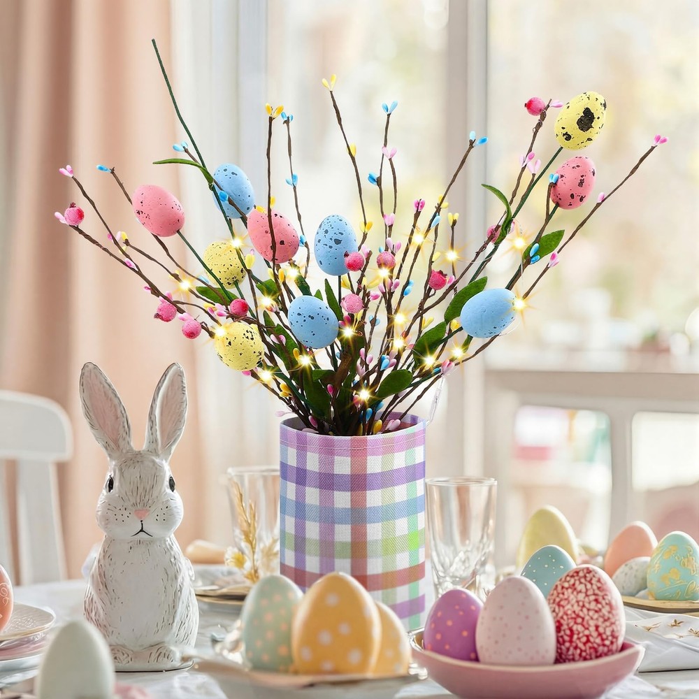 Suncalla Easter Table Decoration, 12 Inch Lighted 4in, Multicolored