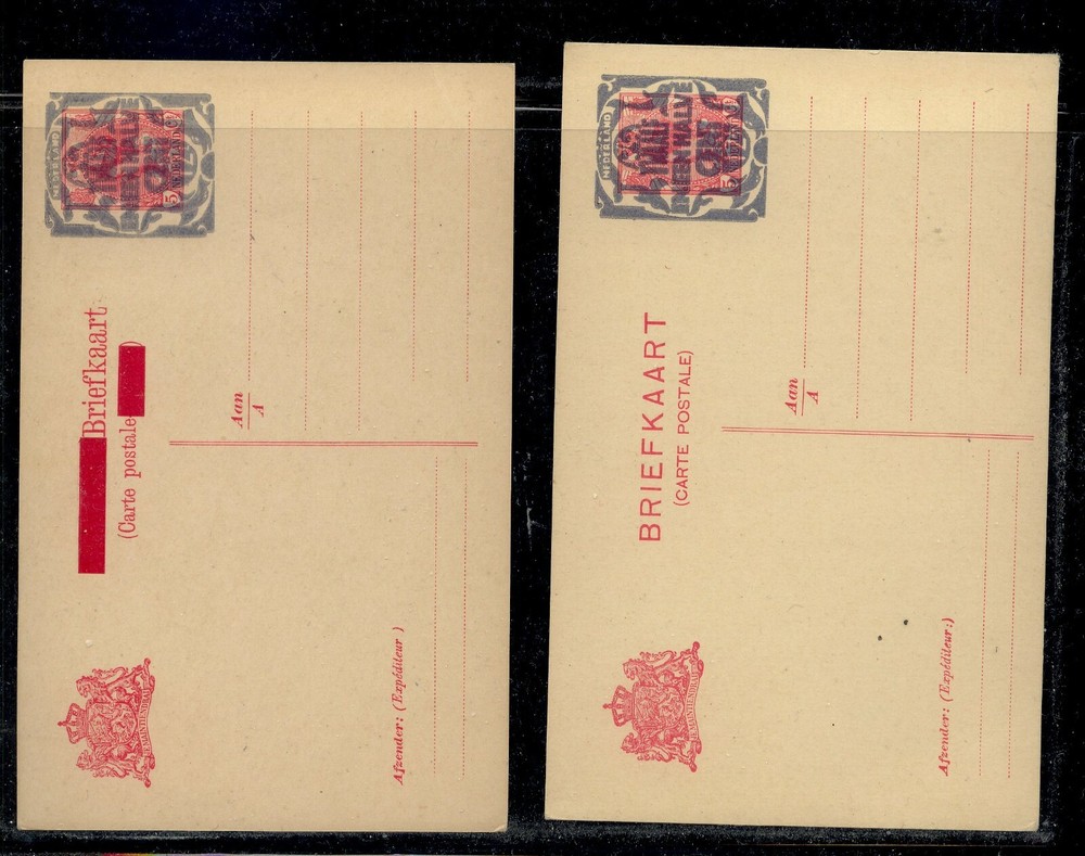 Netherlands   2  postal cards, one revalued