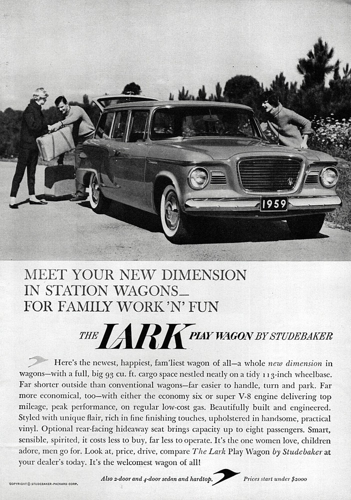 1959 Studebaker Lark Play Wagon Original Print Ad