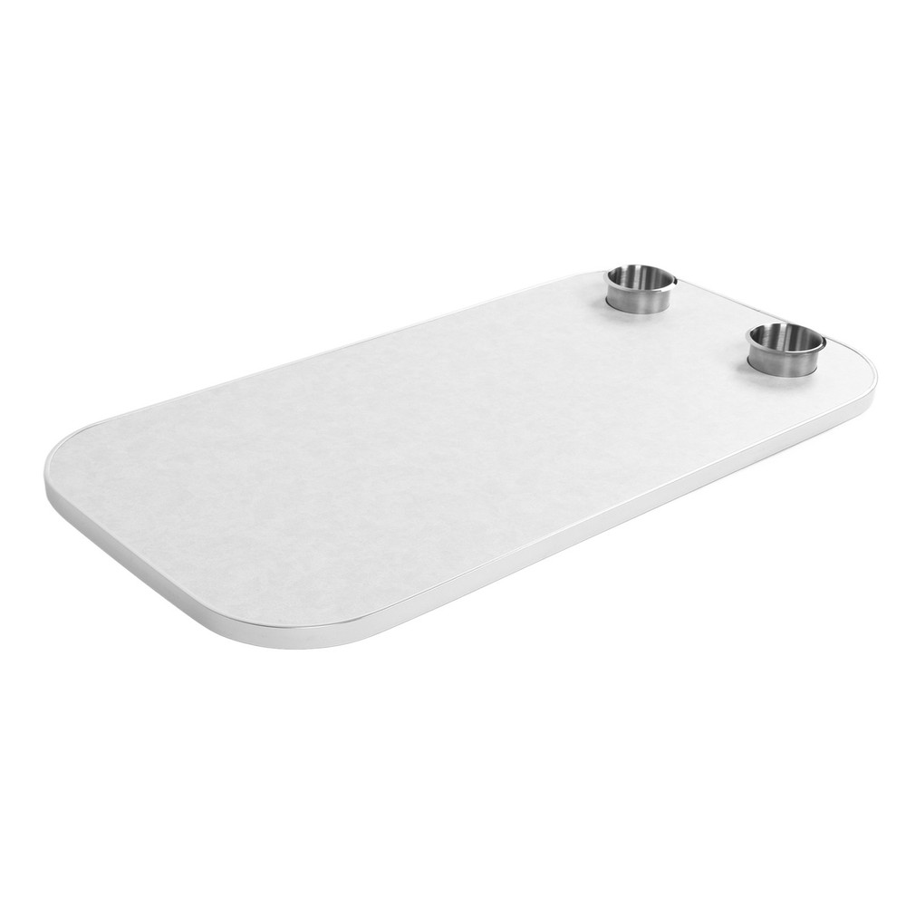 Boat Table Top With 2 Cup Holders Solid Wood Removable Desktop Panel For Caravan