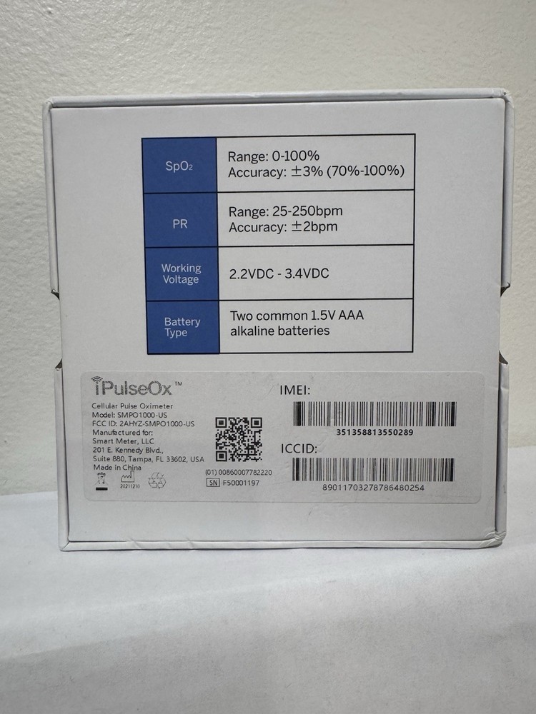 IPulseOx - Cellular Connected Pulse Oximeter System
