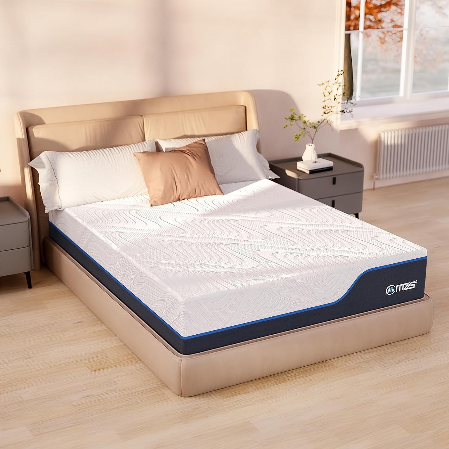 12''Queen Size Plush Hybrid Mattress,Gel-Infused Memory Foam Breathable In a Box