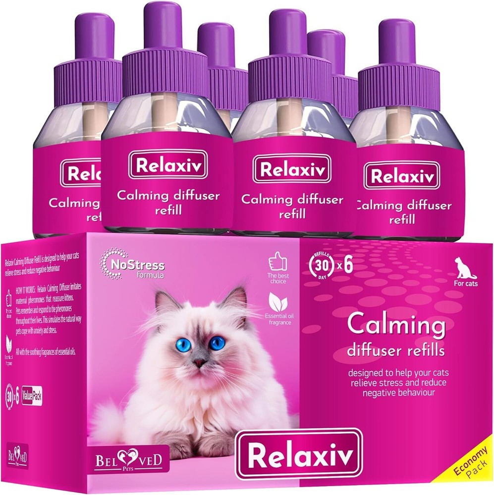 6-Pack Natural Cat Diffuser Refills for Calming Pheromones & Behavior Control