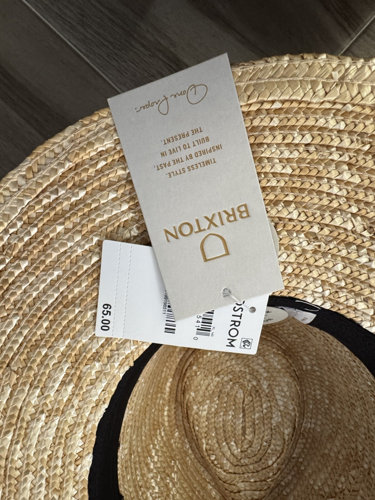 NEW WT Brixton Joanna Straw Sun Hat Honey Size Extra Small Medium Large