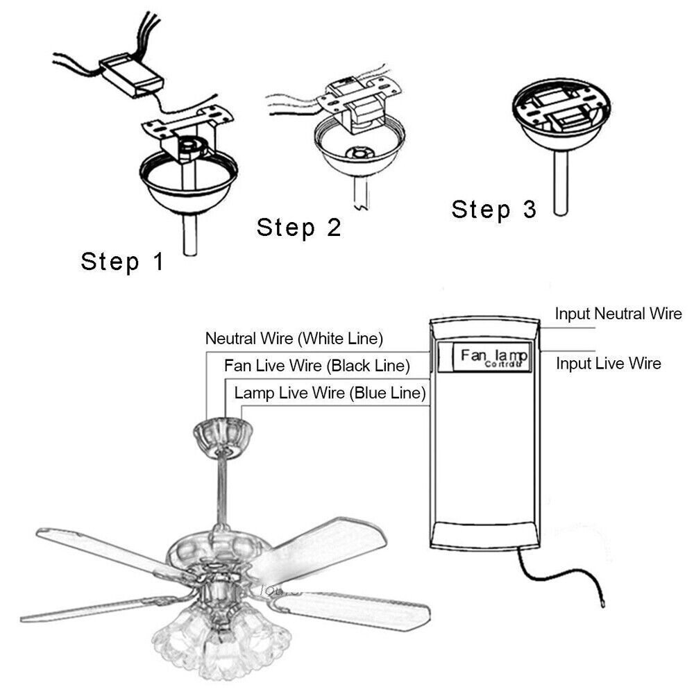 Universal Ceiling Fan Lamp Remote Control Timing Wireless Remote Receiver Kits