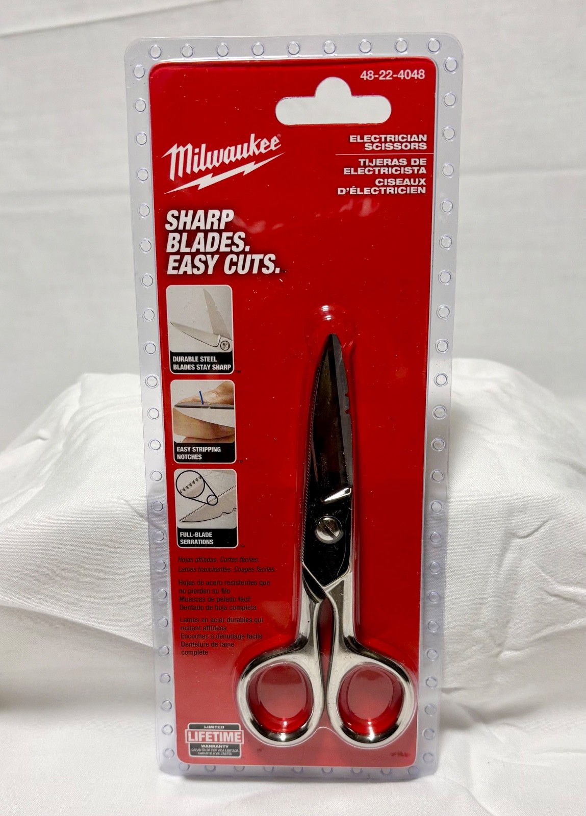 Milwaukee 48-22-4048 Durable Sharp Steel Electrician Scissors BRAND NEW SEALED