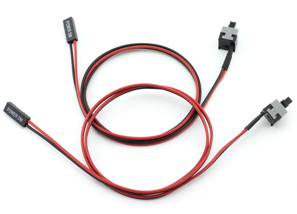 MEETOOT 2pcs PC Power Button ATX Desktop Computer Case 50cm, Red