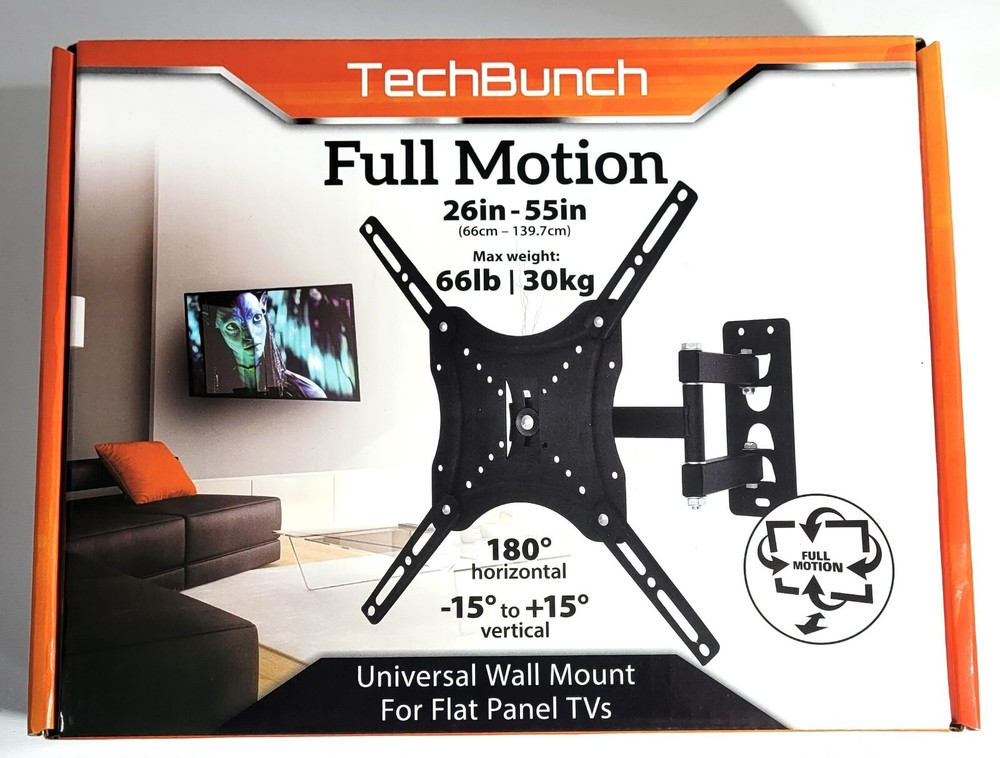 Techbunch Universal Wall Mount For Flat Panel TVs 26in - 55in