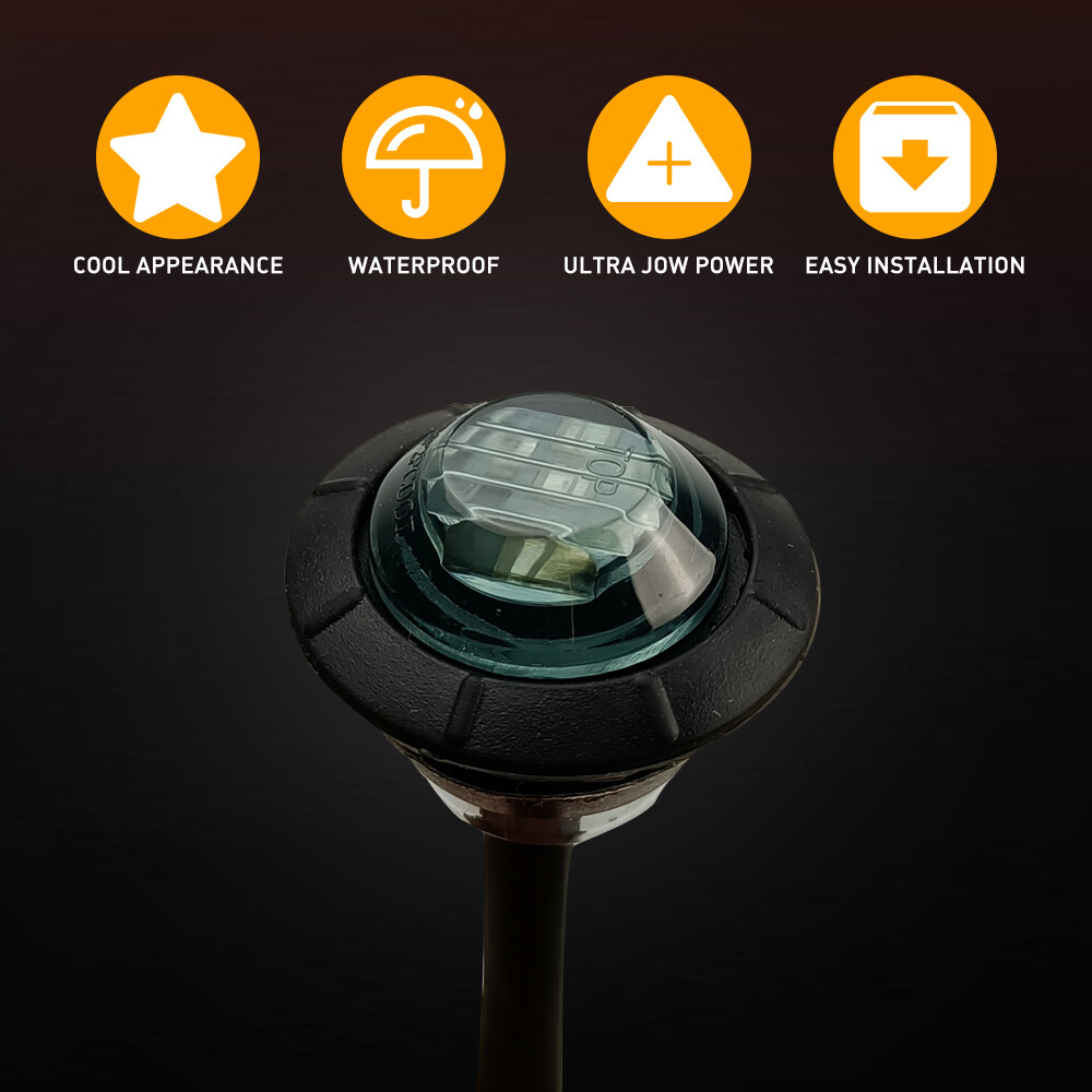 20X 3/4" LED Side Marker Lights Truck Trailer Round Amber Bullet Clearance Lamp