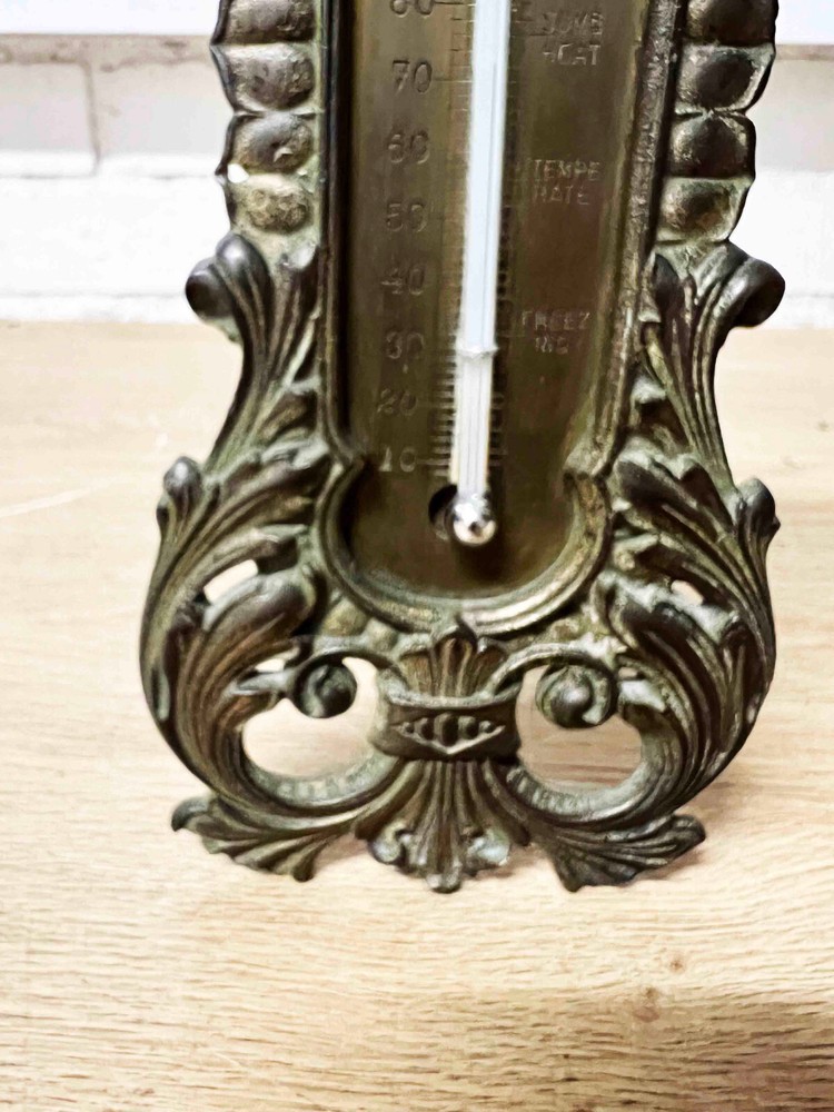 Antique Baroque Style Table Thermometer