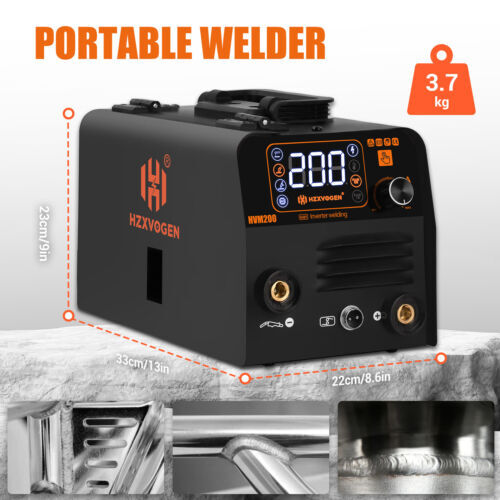 HZXVOGEN 3 in 1 MIG Welder 200Amp Flux MIG/lift TIG/MMA Welding Machine 110V