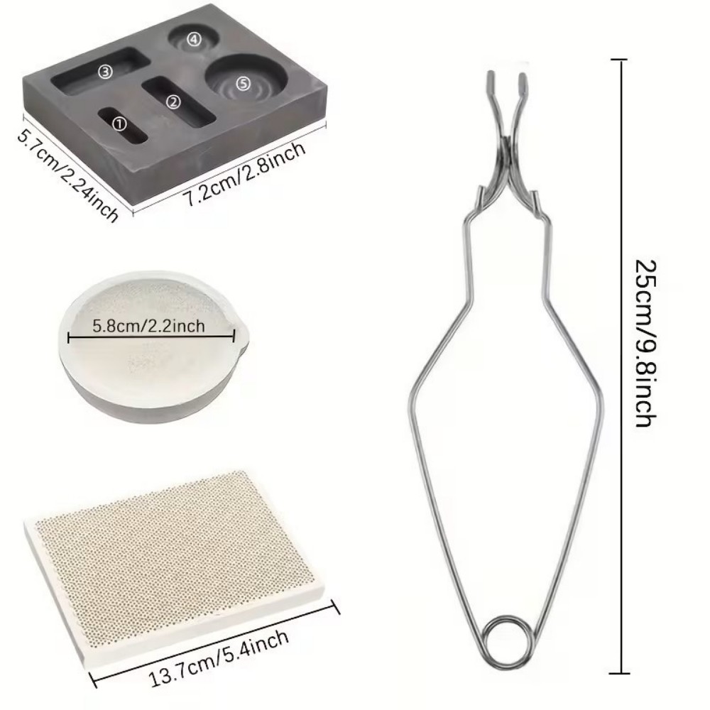 10PACK Graphite Ingot Casting Combo Mold for Melting Refining Gold Silver Copper